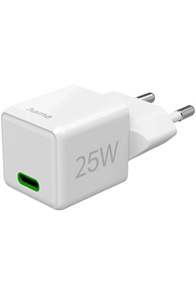 Hama Fast Charger, USB-C, Super-Mini Charger, PD, 25 W, white