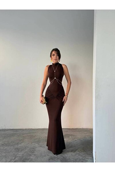 MAXMOOR LUY Maxi Elbise 3097 - Acı Kahve