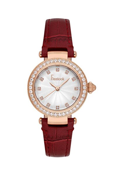 Freelook Fl.4.10006-4 Leather Cord Stone Design Red Color Women Wristwatch