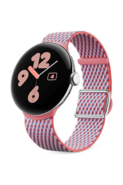 Google Pixel Watch 3 (41mm), Woven Band, Peony