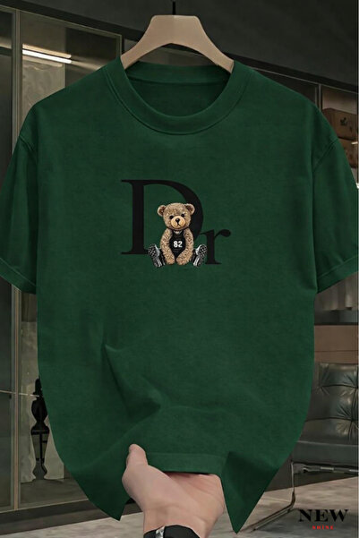 New Shine تيشيرت مطبوع عليه دب للأجنسين