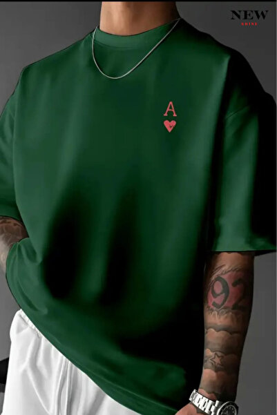 New Shine تي شيرت مطبوع عليه حرف A للجنسين