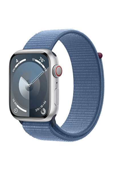 Apple Watch Series 9 GPS + Cellular 45mm Silver Aluminium Case with Sport Loo...