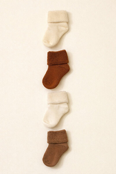 Katia&Bony Baby 4-Piece Surprise Package Towel Socks Brown Mix