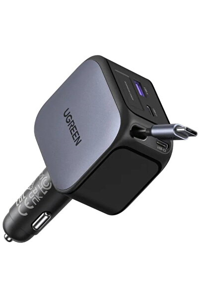 Ugreen 55910B USB-A + USB-C cablu retractabil 145W Negru