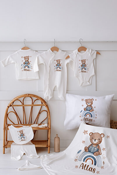 Lilabio %100 Organik Isme Özel Isimli 10lu Hastane Çıkışı Ayıcık