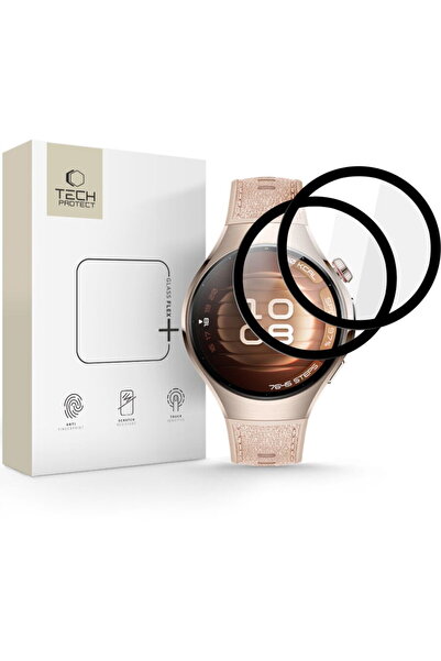 Tech-Protect Flex+ Sticla Hibrida 2-Pack pentru Huawei Watch 5 (46 mm), Negru...