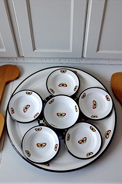 İnci Emaye 7 Piece Batdal Boy Enamel Breakfast Set, Presentation, Breakfast P...
