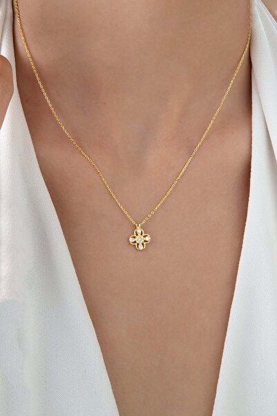 Else Silver 925 Ayar Dört Yapraklı Yonca Gümüş Kolye