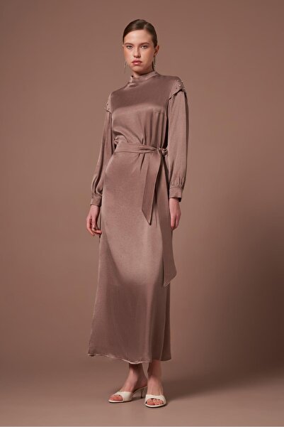 FTZ WOMEN Women's Silk Kupra Dress Brown 31303