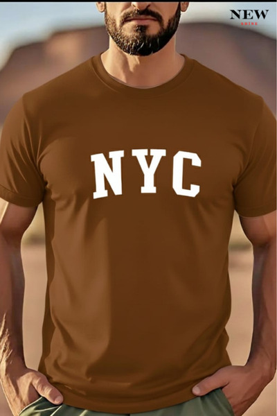 New Shine تي شيرت مطبوع للجنسين من نيويورك سيتي