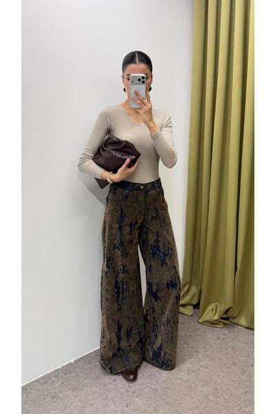 HAZELANNA Velvet Detailed Jeans