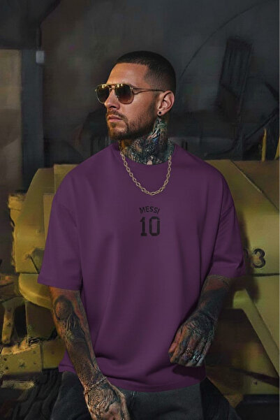 New Shine تي شيرت مطبوع للجنسين من ميسي 10