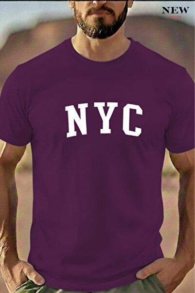 New Shine تي شيرت مطبوع للجنسين من نيويورك سيتي