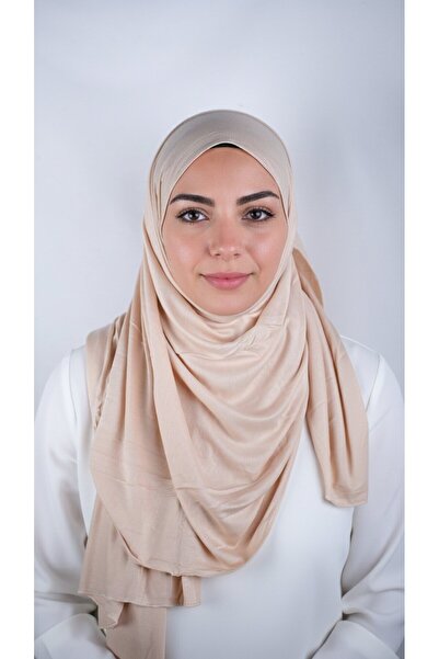 Helium Scarves Krem Luxury Penye Şal- Kadın Tesettür Jersey Hijab