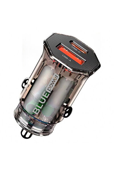 Blue Power Incarcator Auto Cu USB-C BCC50 33W 3A 1 x USB-A - 1 x USB-C Negru