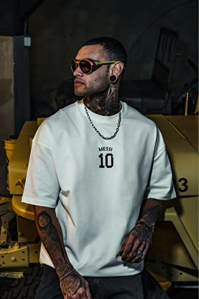 New Shine تي شيرت مطبوع للجنسين من ميسي 10