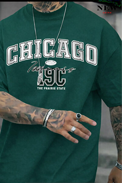 New Shine تي شيرت مطبوع عليه شيكاغو للجنسين