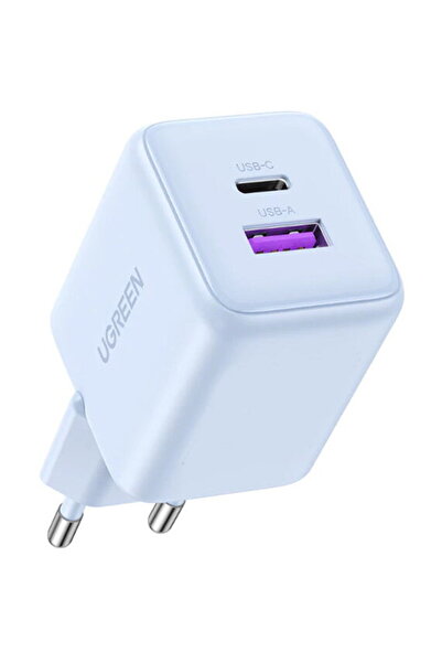 Ugreen KF2349953 X516 GaN 1xUSB-C + 1xUSB-A Fast Charger QC3.0 30W Blue