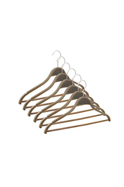 NYN Wooden Bar Clothes Blouse Shirt Hanger Natural Color 24 Pieces