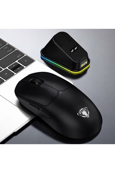 gaman Kablosuz Bluetooth + 2.4GHz RGB Işıklı Şarjlı Mouse - Manyetik Şarj Doc...