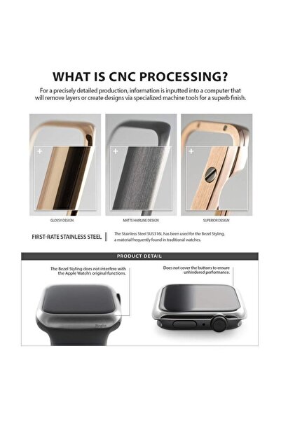 Ringke Apple Watch 4 38mm Stainless Steel Ornamental Frame Silver