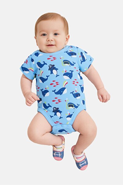 Hamleys Toddlers Boy Allover Print Short Sleeve Bodysuit, Multicolor
