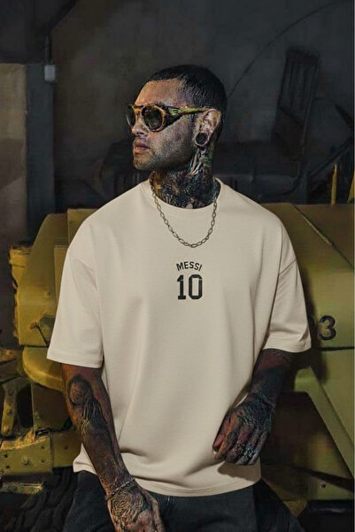 New Shine تي شيرت مطبوع للجنسين من ميسي 10