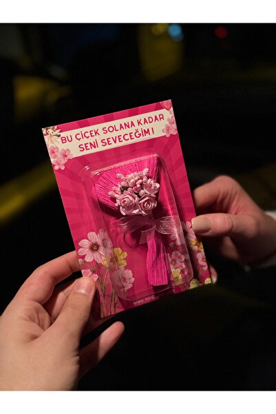 Mini Buket Solmayan Mini Buket, Bu Çiçek Solana Kadar Seni Seveceğim, Sevgili...