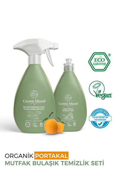Green Mood Mutfak Bulaşık Temizlik Seti – Doğal Portakal Yağlı Deterjan & Yağ...