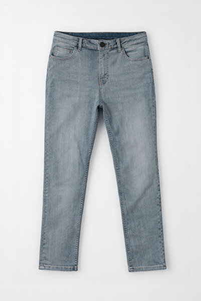 Bluewhite Pantaloni de blugi albastru elastic pentru bărbați slim fit materia...