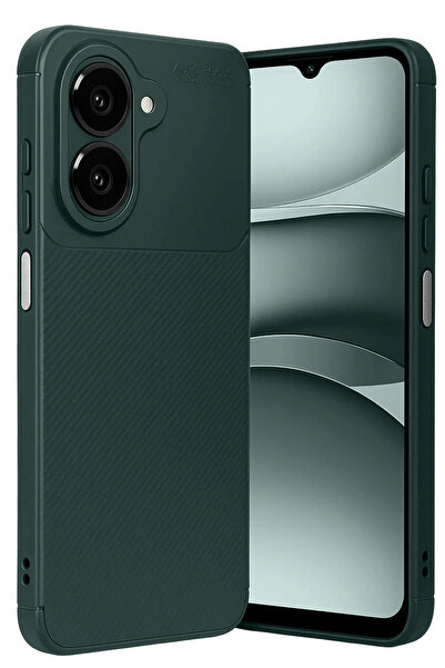 BSN STİL غطاء كربون بتركيز تلقائي لهاتف سامسونج جالاكسي A07 4G - أخضر داكن 10...