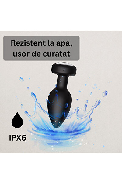 cribeau Dispozitiv de Masaj Anal cu Telecomanda Wireless, 10 Moduri, Rezistent la Apa, Negru