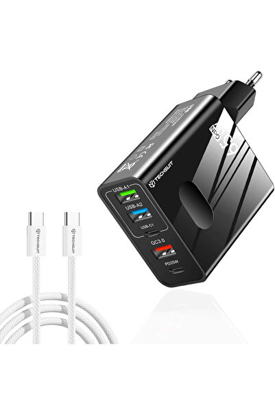 Techsuit KF2347660 PentaXPower CHC1 GaN 2xUSB-C + 3x USB-A 65W Negru