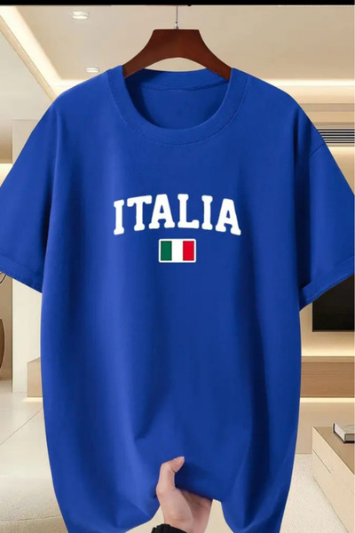 New Shine تي شيرت مطبوع عليه إيطاليا للجنسين
