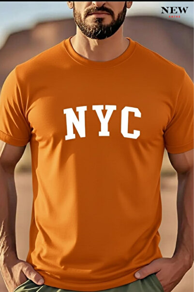 New Shine تي شيرت مطبوع للجنسين من نيويورك سيتي