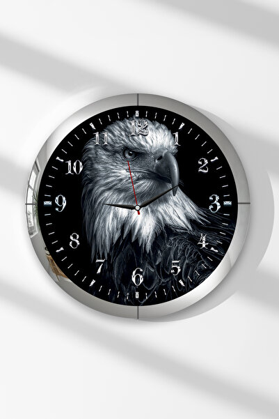 Zevahir Mobilya Dekorasyon Ceas de perete rotund din MDF cu tematică vultur a...