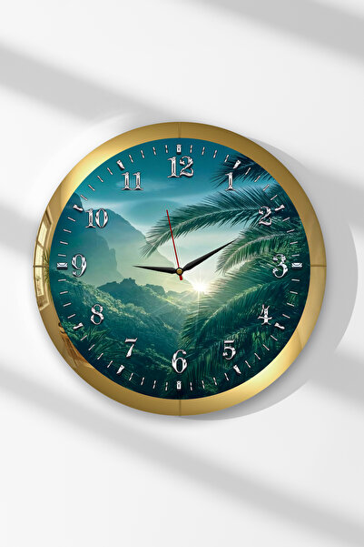 Zevahir Mobilya Dekorasyon Ceas de perete rotund din MDF cu tematică Nature M...