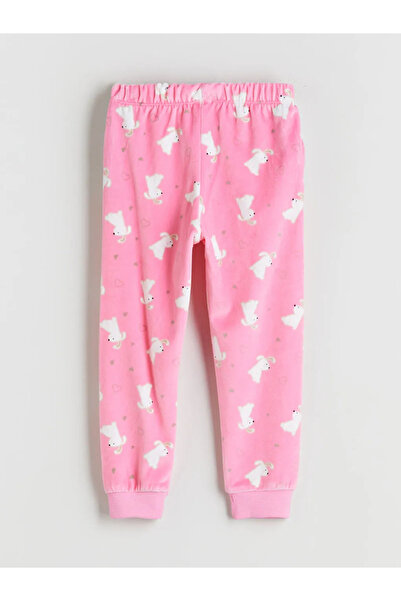 LC Waikiki Pink Rabbit Printed Girls' Sweatpants