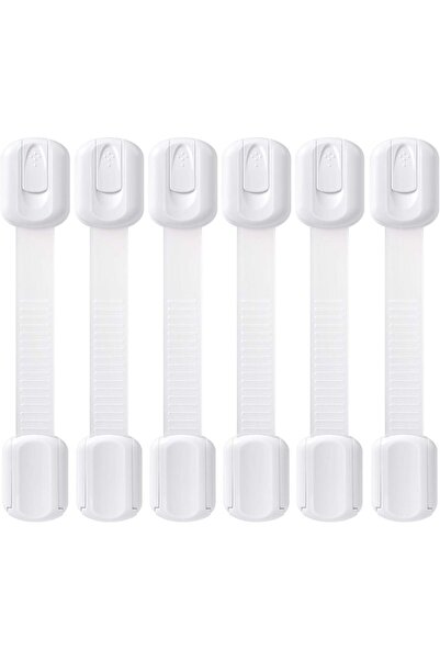 Adoric أقفال أمان للأطفال مزودة بحزام قابل للتعديل ونظام مزلاج (أبيض، عبوة من...