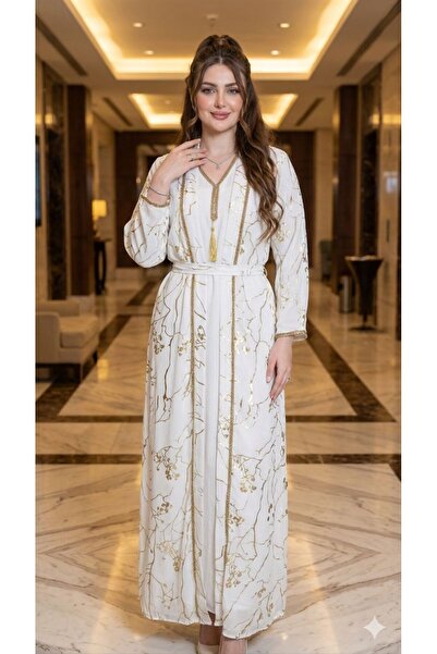 NARCISSUS FASHION Modern two-piece kaftan, off-white