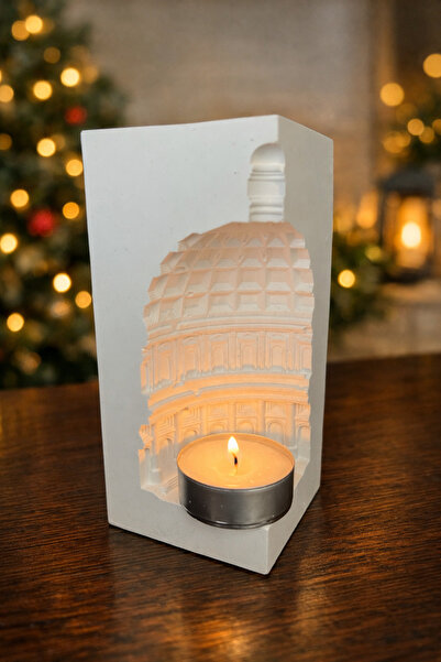 Lorim Handmade Roma Kolezyumu Işıklı Beton Mumluk – 10’lu Tealight Hediyeli |...