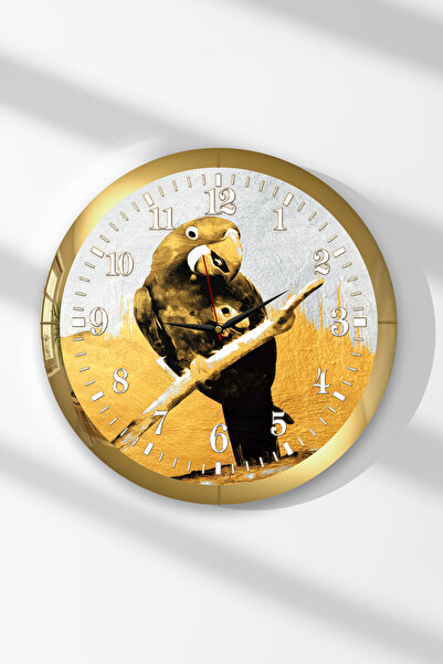 Zevahir Mobilya Dekorasyon Ceas de perete rotund din MDF cu tematică papagal ...