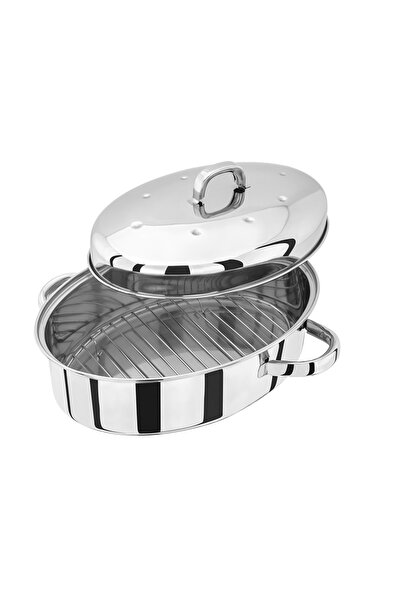 JUDGE Speciality oven tray with stand and lid, stainless steel, 35x25x15 cm, ...