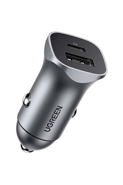 Ugreen CD130 Car Charger, USB-A+PD 3.0, USB-C, QC3.0 30W (Grey)