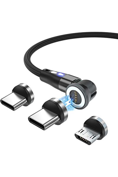 The Bros Magnetic Charging Cable 3 in 1 QC3.0 Fast Charging Cords, 540°Rotati...