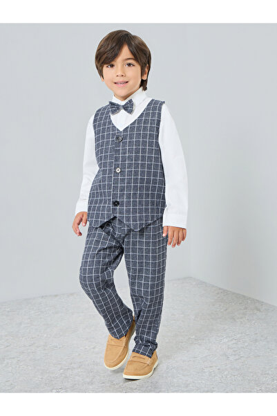Styli Boys Shirt with Shirt and Pants with Bow Set