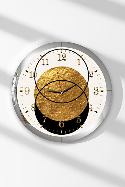 Zevahir Mobilya Dekorasyon Ceas de perete rotund din MDF cu temă Shining Retu...