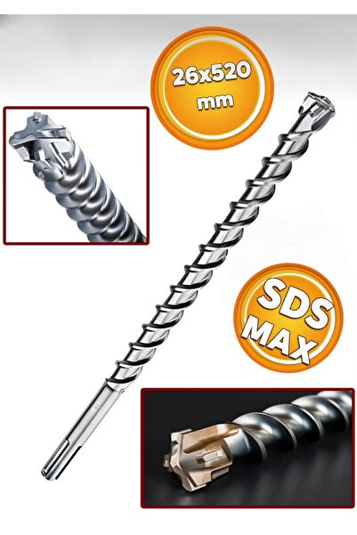 CMC Tools CMC2652 Sds Max Hilti Beton Beton Delme Matkap Ucu 26x520 mm 4 Elmaslı