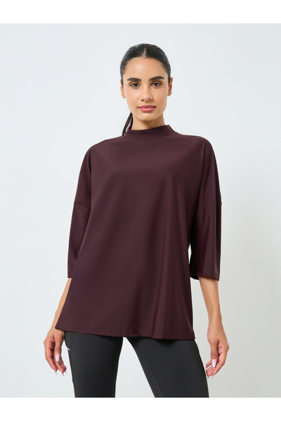 Styli Women Brown Oversized Drop Shoulder Top